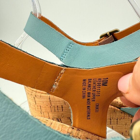Kork-Ease Womens Tish Sandals Platform Block Heel Blue Leather Slingback 10 M - Picture 9 of 15